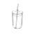 Glass Straw Cup Household Korean Water Cup Transparent Breakfast Cup Internet Celebrity Ins Milk Cup