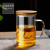 Resistant Tea Water Separation Tea Cup Bamboo Cover Glass Tea Cup with Handle Three Cups Office Filter Household Cups