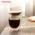 DoubleLayer Insulated Glass Cup with Handle DoubleLayer Mug Transparent Coffee Juice Milk Water Glass