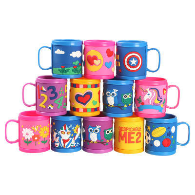 Creative Plastic Mug Children's Cartoon Cup Advertising Lettering Cup Brushing Cup PVC Gift Cup Digital Cup