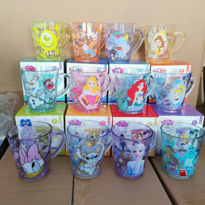 Disney Children's Stainless Steel Scale Drool Cup Kids Drink Water Drop-Resistant Household Straws Cartoon Milk Cup Baby