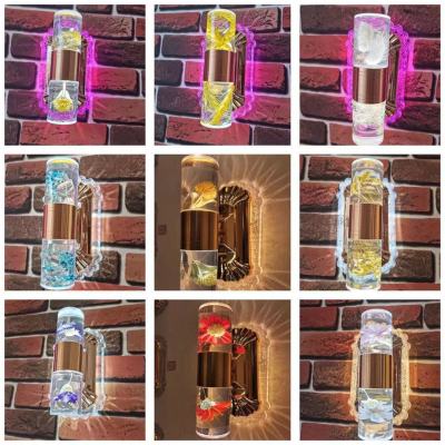 Crystal Flower Wall Lamp Acrylic Double-Headed Bedside Wall Lamp Simple Aisle Light Stair Light Colored Lamp