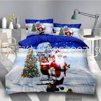 Cross-Border Foreign Trade 3D Christmas Three Or Four Piece Suit Cartoon Animation Children's Bedding Gift Kit