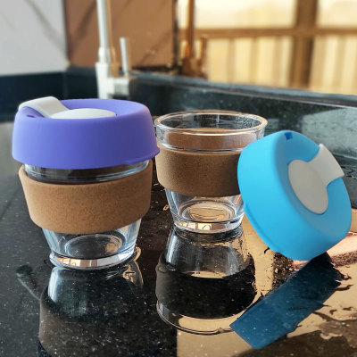 Cork Coffee Cup Silicone Coffee Cup Cork Borosilicate Portable Cup Silicone Glass Coffee Cup