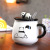 Creative Cute Cartoon Panda Ceramic Cup with Cover with Spoon Adorable Big Belly Mug Breakfast Milk Coffee Cup