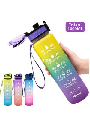 Plastic Cup Sports Bottle Outdoor Sports Fitness Water Bottle Belt Time Scaled Cup Portable