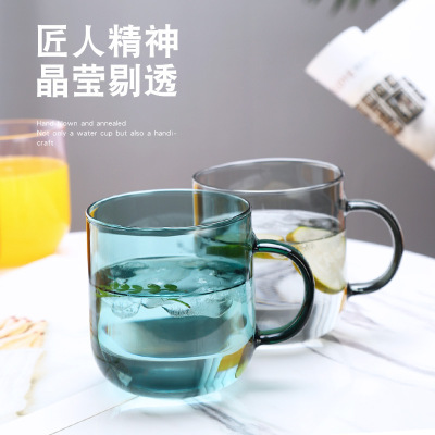 Heat-Resistant Colorful Coffee With Handle Ins Color Glass Daily Necessities Household Milk Oatmeal Breakfast Cup
