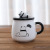 Creative Cute Cartoon Panda Ceramic Cup with Cover with Spoon Adorable Big Belly Mug Breakfast Milk Coffee Cup