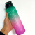 Gradient Color Cup Sports Bottle Frosted Plastic Cup Gym Sports Cup with Straw Scale 32oz Portable Water Bottle