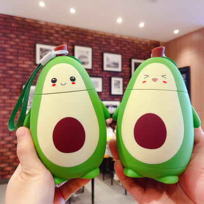 Cute Cartoon Avocado Glass Double Layer Student Minimalist Fresh Mori Water Cup Portable Girl Heart Ins Style