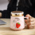INS Cute Cartoon Panda Strawberry Ceramic Cup Mirror Cup Mug Advertising Gift Printable Logo
