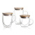 Creative Glass DoubleLayer Cup Transparent Double Layer Juice Cup Thickened with Cover Coffee Cup Double Layer Milk Cup