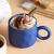 Klein Blue Irregular Hand Pinch Large Earrings Ceramic Mug Nordic Style Water Cup Cream Large Capacity Coffee Cup