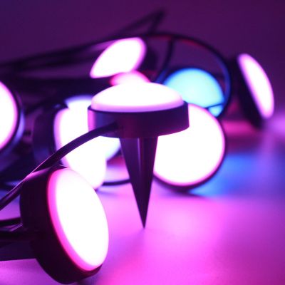 LED Smart Bluetooth Ground Plug Light Outdoor Waterproof RGB Colorful Lawn Lamp DIY Mobile Phone App Control Horse Running Light