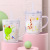 Glass Household Children's Cups with Lid Cup with Straw Children's Summer Cute Scaled Milk Cup Tea Cup Drinking Cup