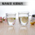 Double Layer Clear Glass Cup with Cover Spoon Heat Insulation Tea Cup Home Office Creative Coffee Cup with Handle