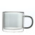 INS Wholesale Household Transparent Cylindrical Coffee Mug Heat-Resistant with Handle Insulated Color Double Glass Cup