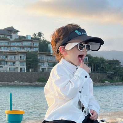 Children's Baby Summer UV Protection Sun-Proof Sun Visor Cap Boys and Girls Topless Hat Big Brim Summer Hat Tide