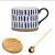 Blue Color Breakfast Cup Large Capacity Underglaze Hand Painted Ceramic Mug Oat Cup Short Stout Nordic Ins Milk Cup