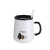 Nordic Style Retro Ceramic Cup Couple with Cover Spoon Mug Office Light Luxury Coffee Cup Household Water Cup