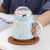 Micro Landscape Ceramic Mug Office Household Men's and Women's Milk Breakfast Cup with Lid Printing Logo Tea Cup