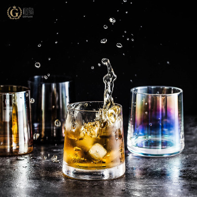 Creative Irregular Colorful Glass Ins Style Cup Used in Home Light Luxury Water Cup Milk Juice Cup Whiskey Shot Glass