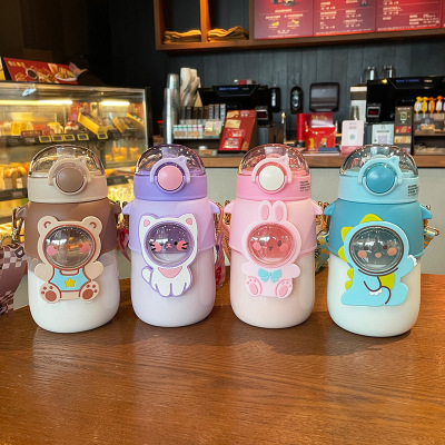 Girls Good-looking Ins Style Girly Love Cup Plastic Student Water Bottle High Temperature Resistance