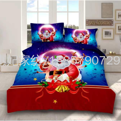 Christmas Series Cross-Border Three-Piece Set Amazon down Quilt Cover Brushed Four-Piece Set Foreign Trade Two-Piece Set