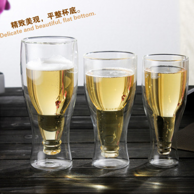Heat-Resistant Transparent Glass Water Cup Glass Shot Glass Beer Juice Cup Creative Beer Mug Bar KTV