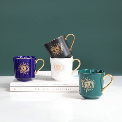 Turkish Hand-Painted Coffee Cup Tea Cup Blue Eyes Gift Box Devil's Eye Ceramic Mug