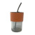 Lights Bamboo Joint Cup Straw Style Glass Water Cup Ins Style Girl Goodlooking Cold Extraction Coffee Cup Brown with Lid
