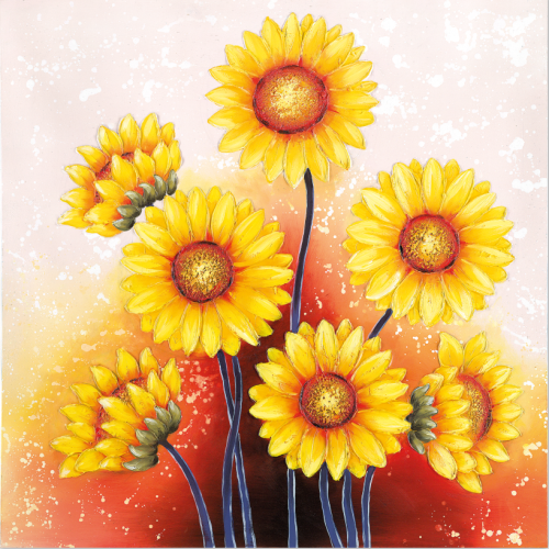 Sunflower Handmade Painting Abstract Painting Bedroom Living Room Hanging Painting Hotel KTV Decorative Painting