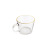 Tempered Handle Golden Edge Milk Cup Breakfast Cup Oat Cup Golden Edge Salad Bowl, 2 Use Cup Bowl