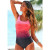 AliExpress European and American Ladies Swimsuit Slimming Gradient Color One Piece Swimsuit Bikini Backless
