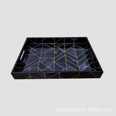 Luxury Boutique Medium and High-End Wooden European Standard Style Decorative Service Tray