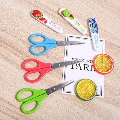 Safety Scissors Small Scissors round Head Protective Cover Cute Cartoon Paper Cut Handmade Student Stationery Mini Round Head Paper Cut