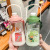 Large Capacity Cartoon Big Belly Plastic Cup with Straw Student Portable Fitness Sports Water Bottle Stickers Travel Space Bottle