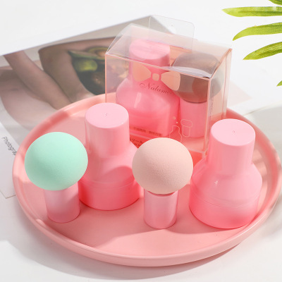 Small Mushroom Head Cosmetic Egg round Head Sponge Puff Smear-Proof Makeup Air Cushion BB Beauty Blender Wet and Dry Dual-Use Makeup Puff