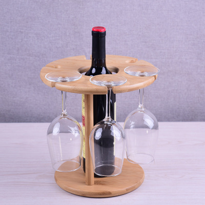Bamboo Red Wine Glass Holder Upside down Hanging Rack Bamboo Creative Hanging Storage Goblet Drain Rack Foreign Trade Wholesale