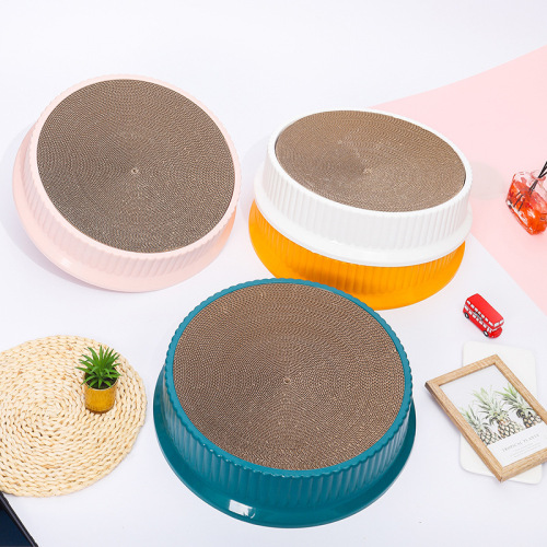 scratch board nest round  scratching board wear-resistant corrugated paper  nest hair claws integrated non-chip  toy  supplies