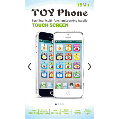 Cross-Border Hot Children's Mobile Phone Toy Simulation Touch Screen Intelligent Educational Learning Machine New Charging English Early Learning Machine