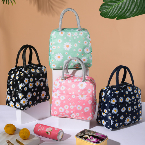 korean style fresh daisy printed portable lunch box bag multi-function insulation bag outdoor cold-keeping ice bag fashion lunch bag