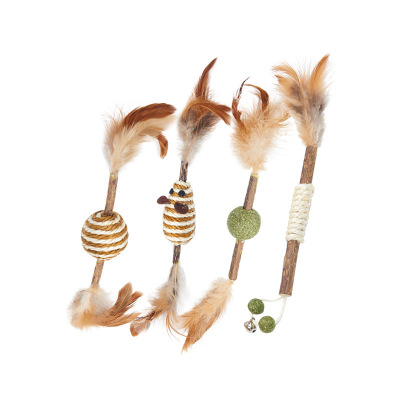 Polygonum Multiflorum Zihi Cat Toy Pet Feather Sisal Molar Tooth Cleaning Cat Teaser Toy Cat Toy Factory in Stock Wholesale