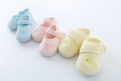 Bedoha Spring and Autumn 0-3-6 Months Female Baby Shoes Cotton Anti-Drop Boy Newborn Soft Bottom Baby Toddler Shoes