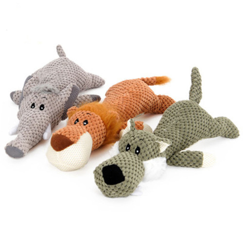 in stock wholesale plush sounding pet toy lion elephant wolf the toy dog dog molar long lasting the toy dog toy