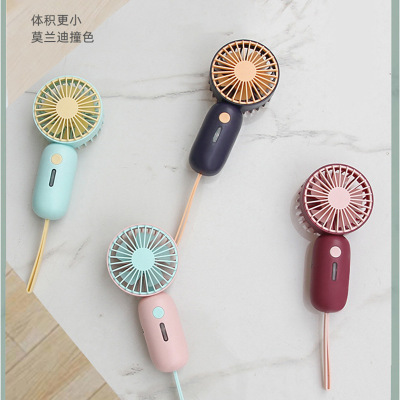 New Outdoor Portable USB Mini Handheld Light-Emitting Fan Summer Activity Gift Pocket Rechargeable Small Fan