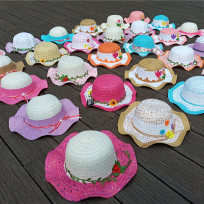 Running Rivers and Lakes Stall Summer Hat Children's Men's and Women's Spring and Summer Sun Protection Sun Hat Big Brimmed Straw Hat Sun Hat Wholesale