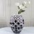 Simple Modern Geometric Frosted Black and White Glass Vase Home Soft Outfit Crafts Small Caliber Big Belly Flower Container