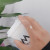 Dignified Flowers Ring Female Pearl Zircon Korean Internet Celebrity Versatile Opening Adjustable Index Finger Ring