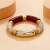 European and American Fashion Cool New Acrylic Elastic Bracelet Curved Bamboo Tube Multi-Color Vintage Marbling Bracelet